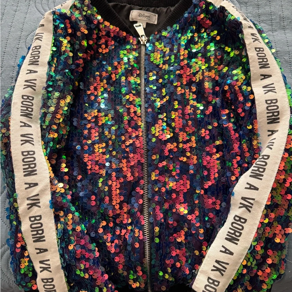 Disney D-Signed Descendants 3 Sequin Bomber Jacket - M - Picture 6 of 6